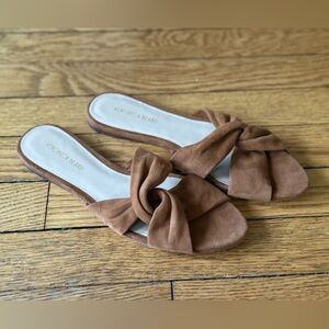 Veronica Beard Seraphina Twisted Suede Slide Sandals - Size 6 - NWOB